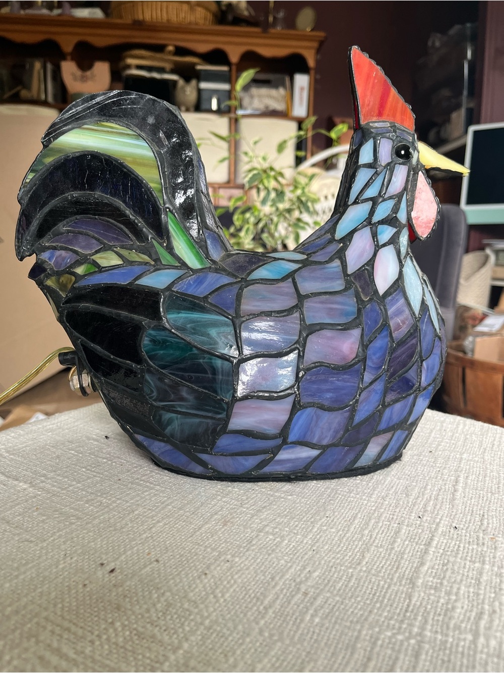 VTG Tiffany stained glass rooster